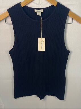Sundance Black Ribbed Crewneck Tank